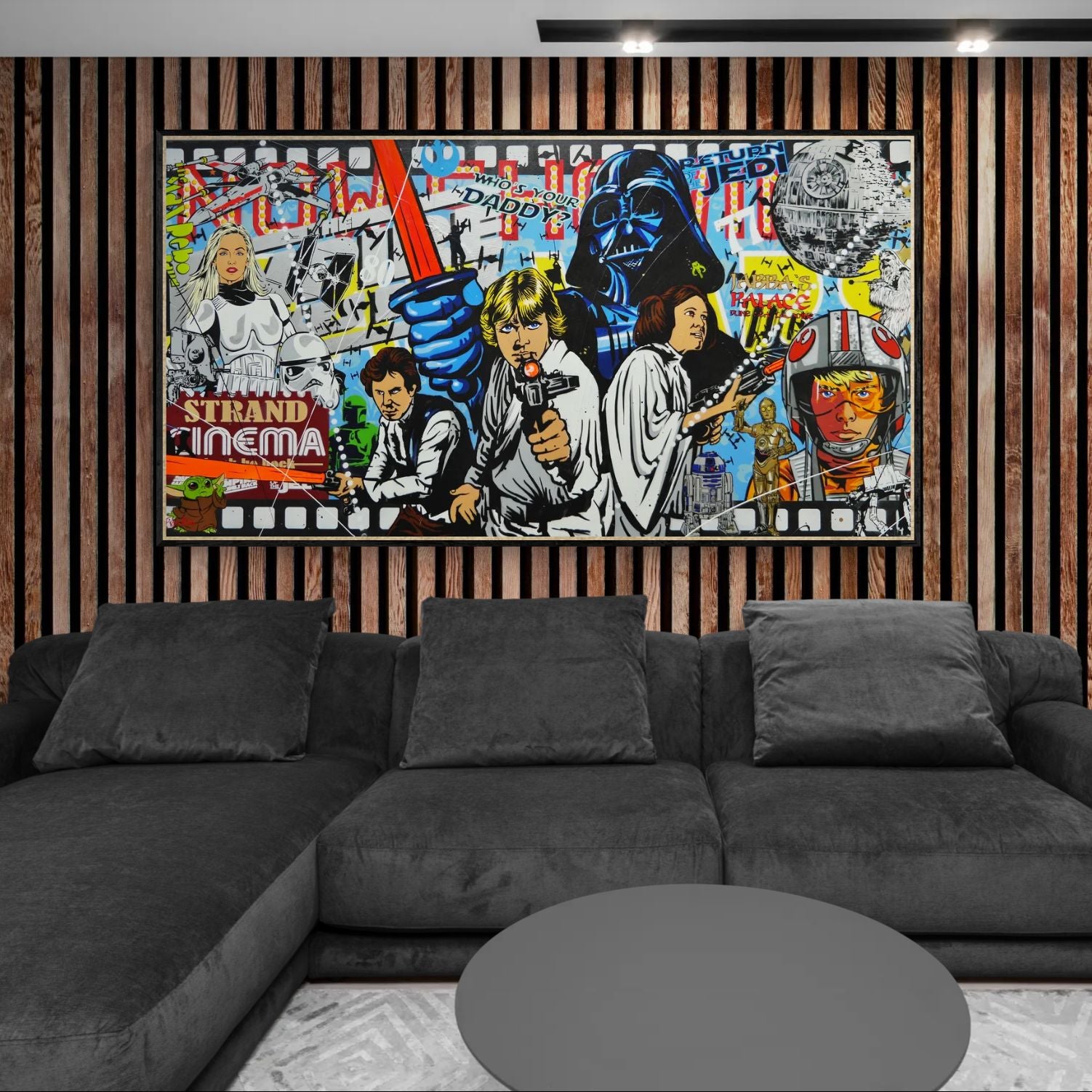 In a galaxy far, far away 190cm x 100cm Textured Urban Pop Art
