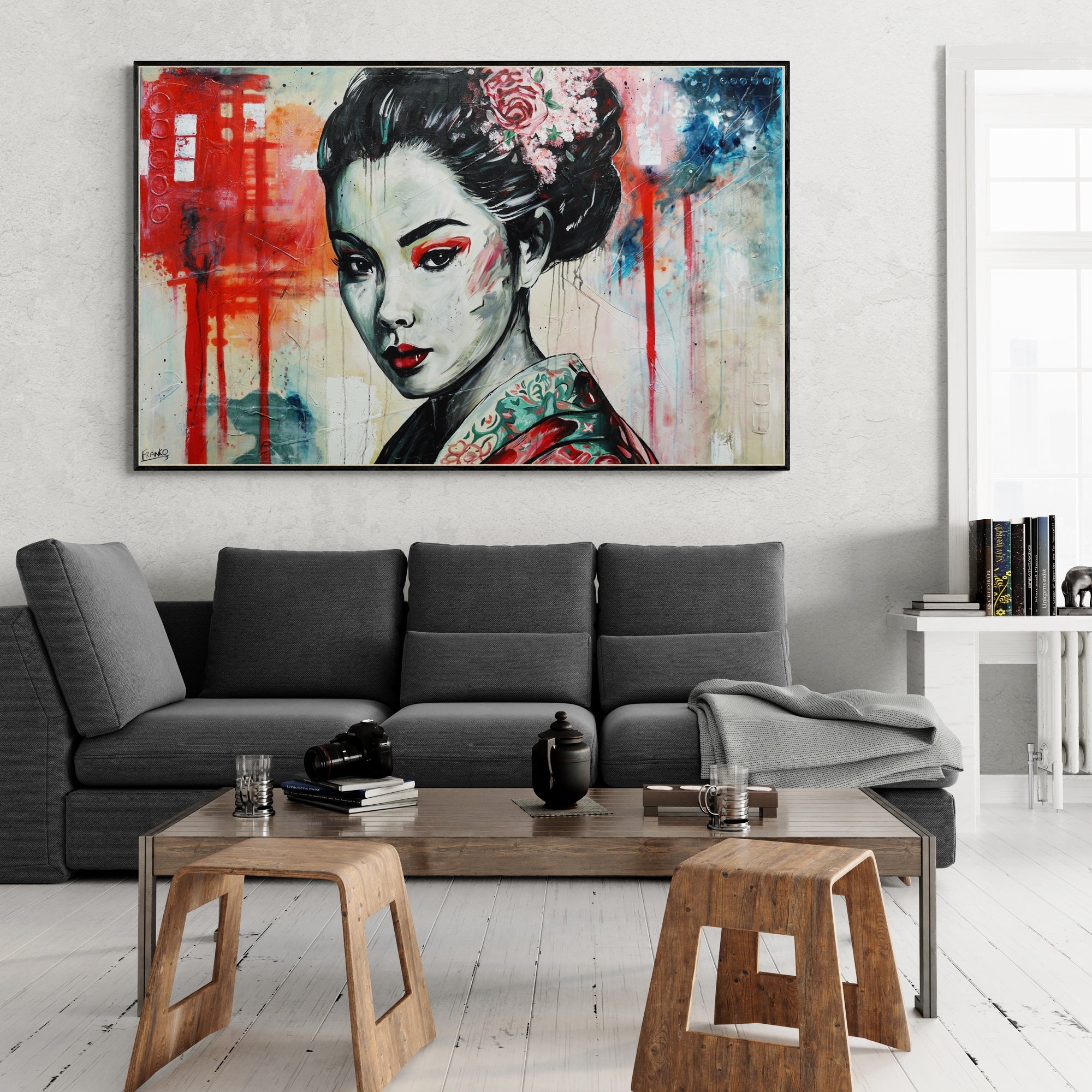 update alt-text with template Haruka 160cm x 100cm FRAMED Abstract Realism Textured Painting-people-[Franko_Artist]-[The_Block]-[Dream_Homes]-[ideas]- [Grand_Designs]-Franklin Art Studio
