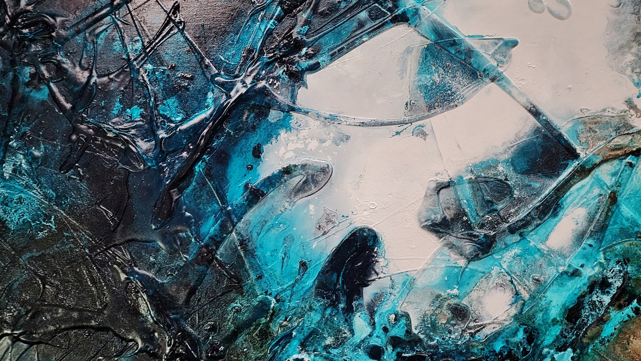 Sublime Southern 200cm x 120cm Turquoise Rust White Textured Abstract Painting (SOLD)
