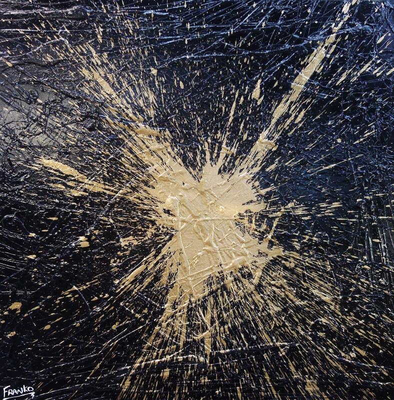 24 Carat Mint 120cm x 120cm Black and gold Abstract Painting (SOLD)-abstract-[Franko_Artist]-[Australian_artist]-[Gold_Coast]-[Brisbane]-[modern]-[contemporary]-[original]-[Large_artwork]-Franklin Art Studio