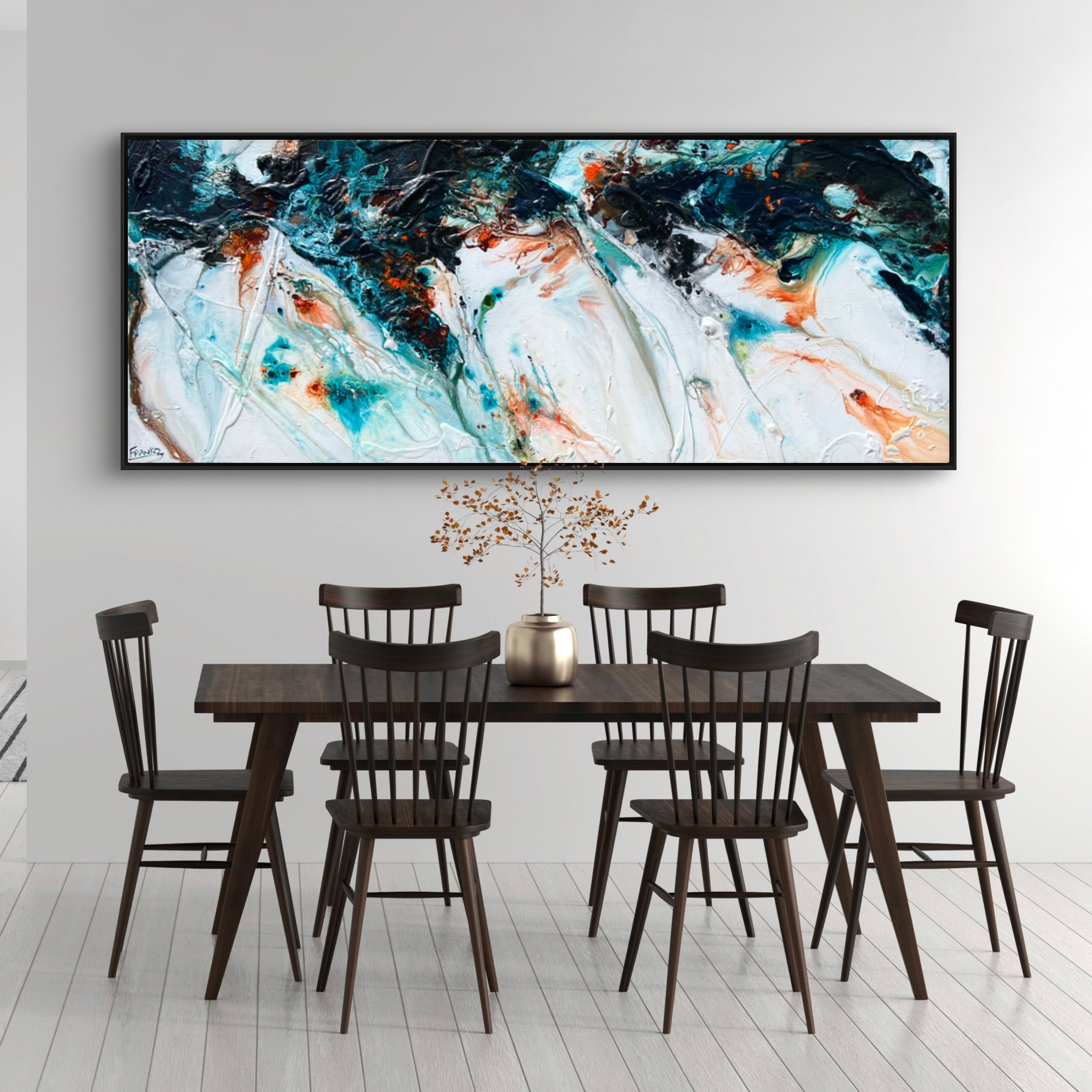 Reefed 200cm x 80cm Blue Teal Ochre Textured Abstract Painting (SOLD)-Abstract-[Franko_Artist]-[Australian_artist]-[Gold_Coast]-[Brisbane]-[modern]-[contemporary]-[original]-[Large_artwork]-[The_Block]-[Dream_Homes]-[ideas]-[Grand_Designs]-[Art_Lover]-Franklin Art Studio
