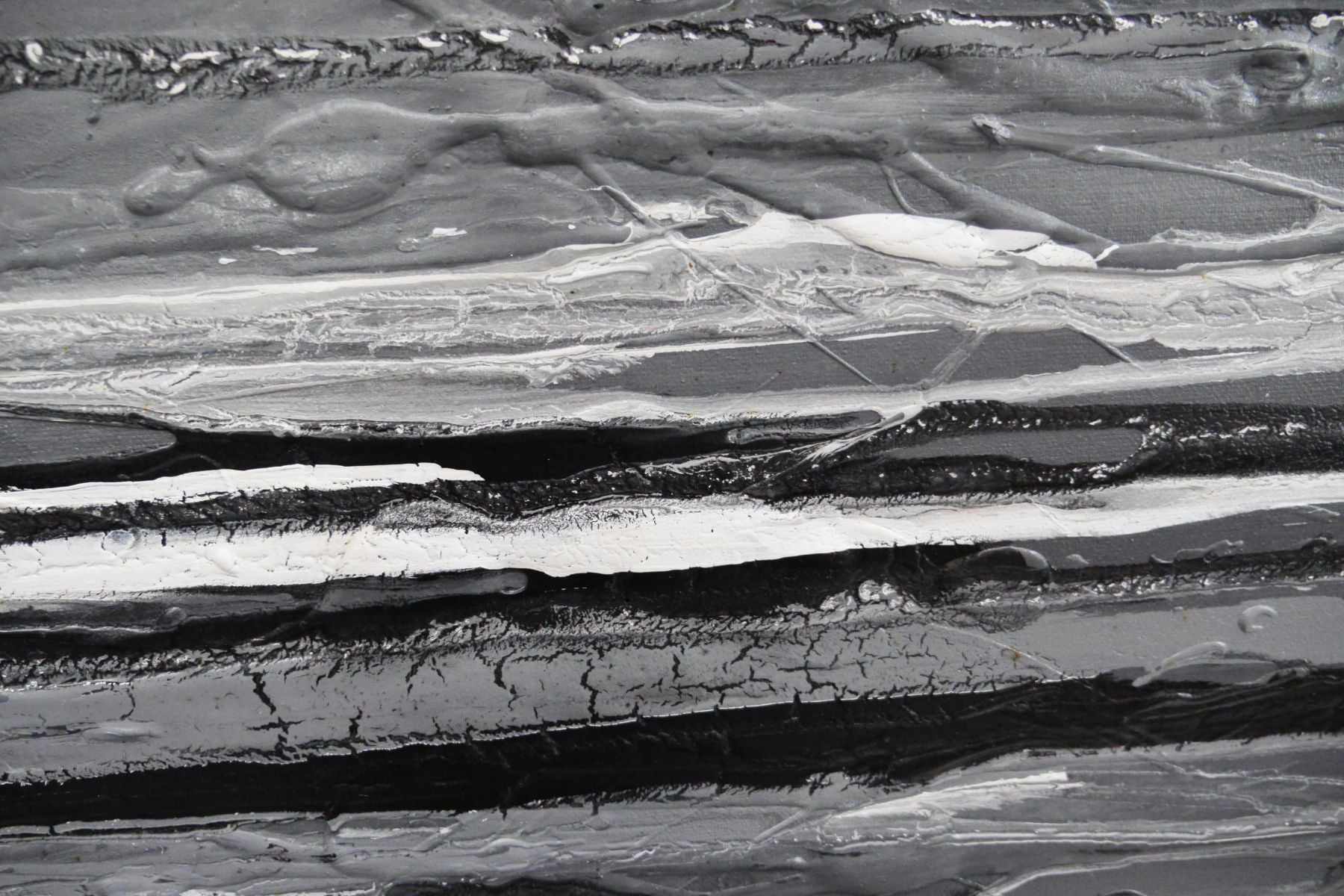 50 Shades of Grey 200cm x 80cm Grey White Textured Abstract Painting (SOLD)