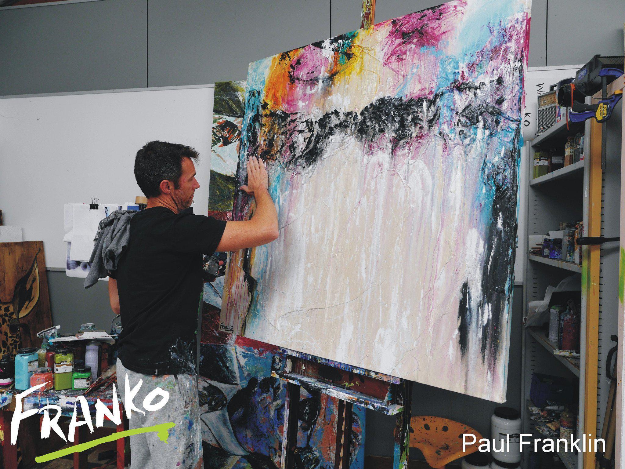 A Perfect Start 120cm x 120cm Pink Abstract Painting (SOLD)-abstract-[Franko_Artist]-[The_Block]-[Dream_Homes]-[ideas]- [Grand_Designs]-Franklin Art Studio