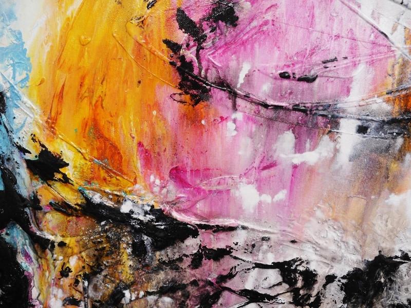 A Perfect Start 120cm x 120cm Pink Abstract Painting (SOLD)-abstract-[Franko]-[Artist]-[Australia]-[Painting]-Franklin Art Studio