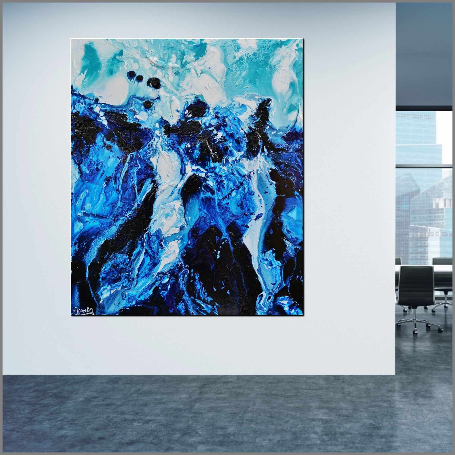 Aqua Motion 120cm x 100cm Blue White Textured Abstract Painting (SOLD)-Abstract-[Franko_Artist]-[Australian_artist]-[Gold_Coast]-[Brisbane]-[modern]-[contemporary]-[original]-[Large_artwork]-[The_Block]-[Dream_Homes]-[ideas]-[Grand_Designs]-[Art_Lover]-Franklin Art Studio