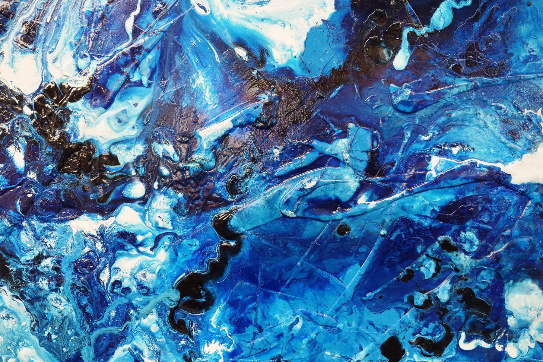 Aquafied 200cm x 120cm Blue White Textured Abstract Painting (SOLD)