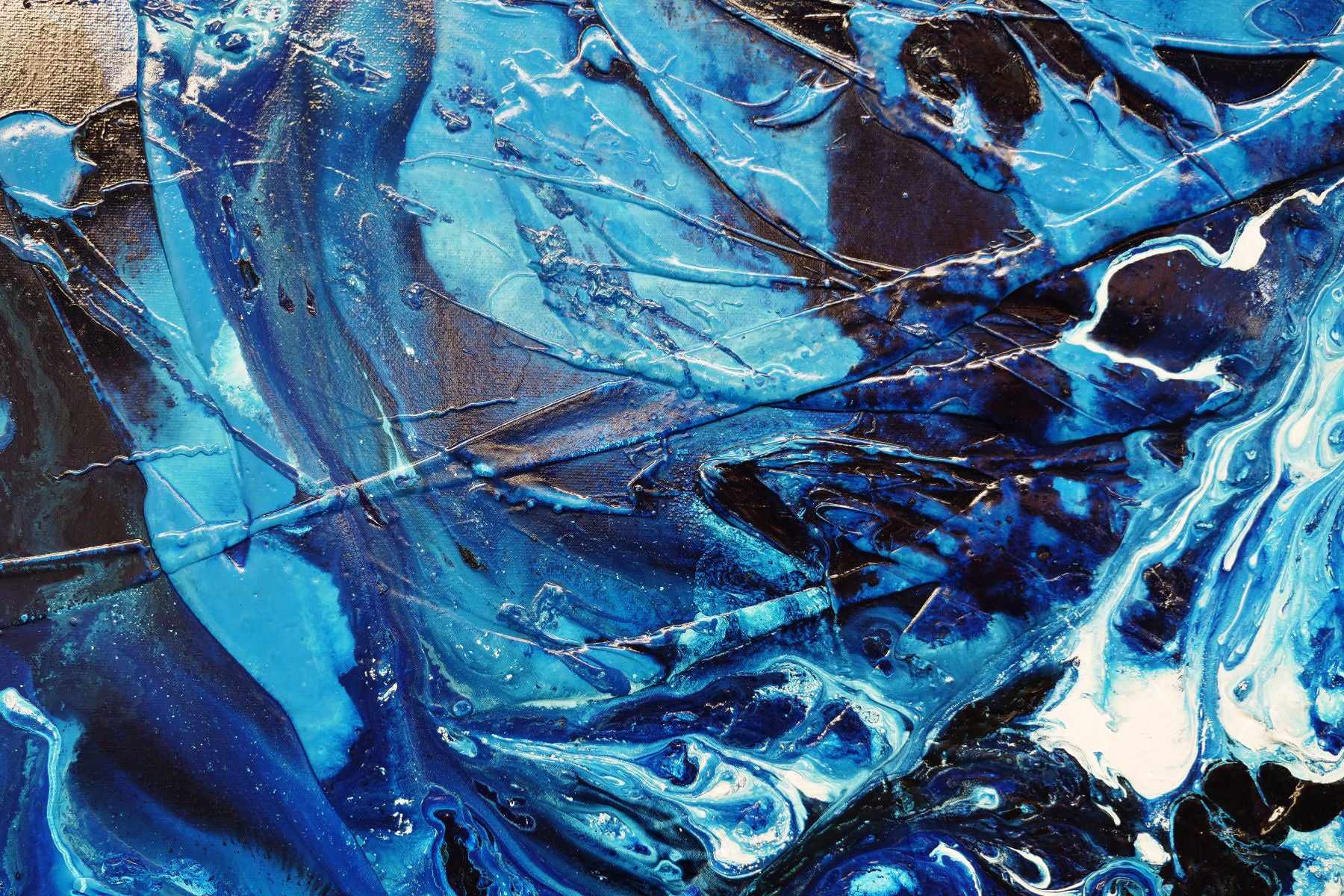 Aquafied 200cm x 120cm Blue White Textured Abstract Painting (SOLD)