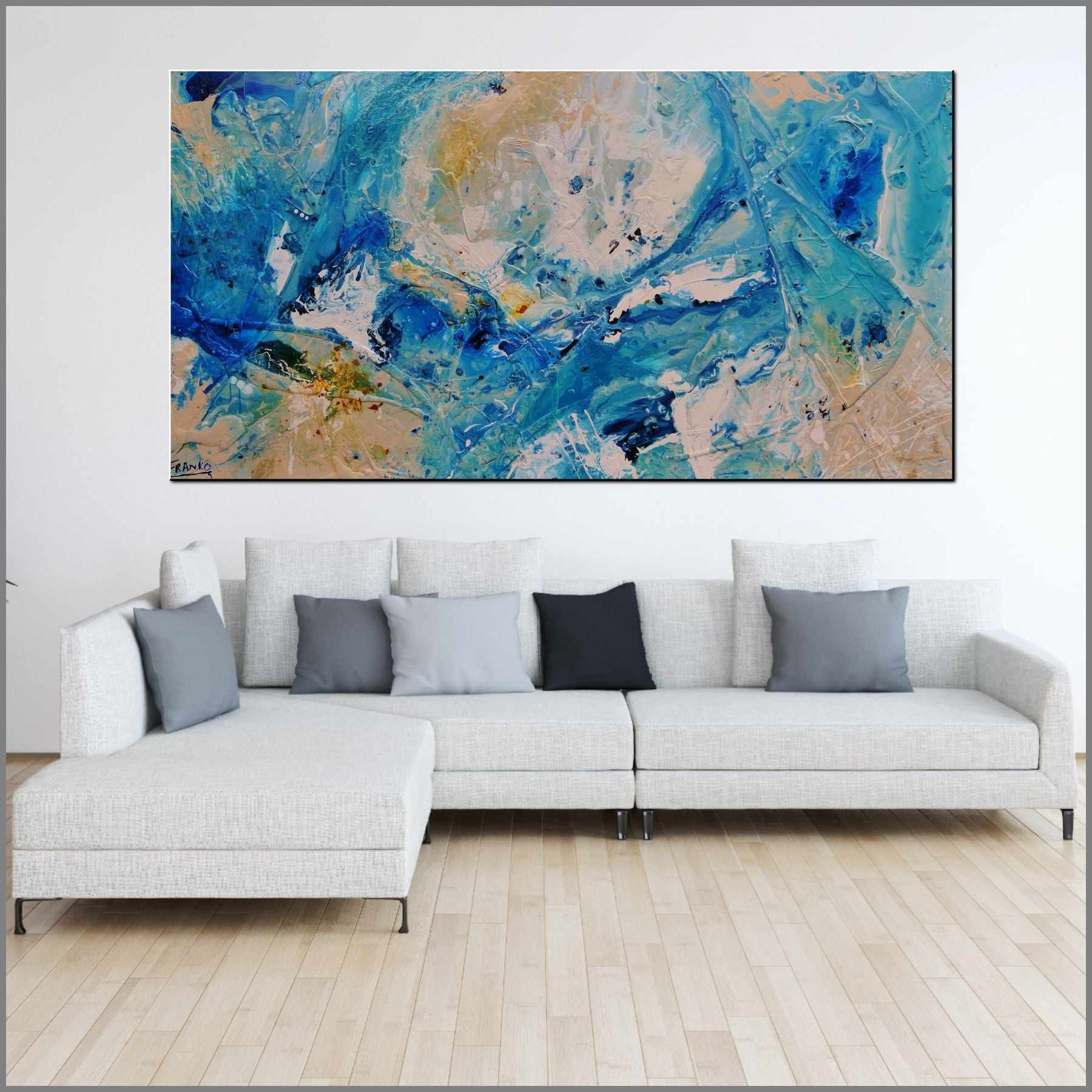 Aquarius 190cm x 100cm Blue Cream Textured Abstract Painting (SOLD)-Abstract-[Franko_Artist]-[Australian_artist]-[Gold_Coast]-[Brisbane]-[modern]-[contemporary]-[original]-[Large_artwork]-[The_Block]-[Dream_Homes]-[ideas]-[Grand_Designs]-[Art_Lover]-Franklin Art Studio
