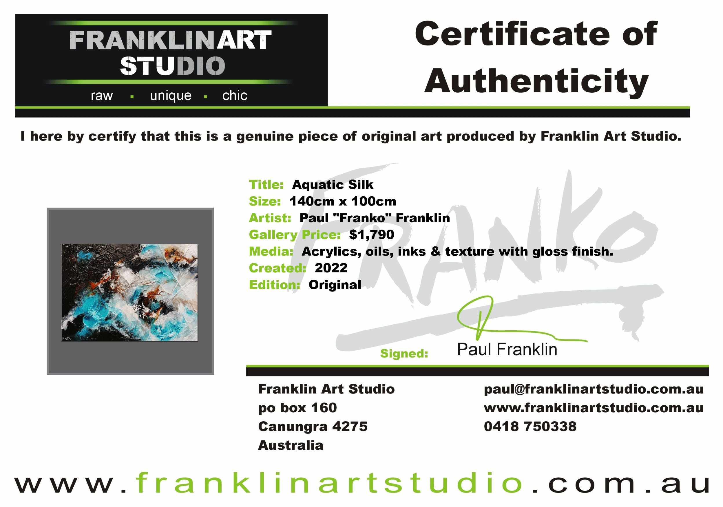 Aquatic Silk 140cm x 100cm Aqua Black Textured Abstract Painting (SOLD)-Abstract-[Franko_Artist]-[The_Block]-[Dream_Homes]-[ideas]-[Grand_Designs]-[Art_Lover]-Franklin Art Studio