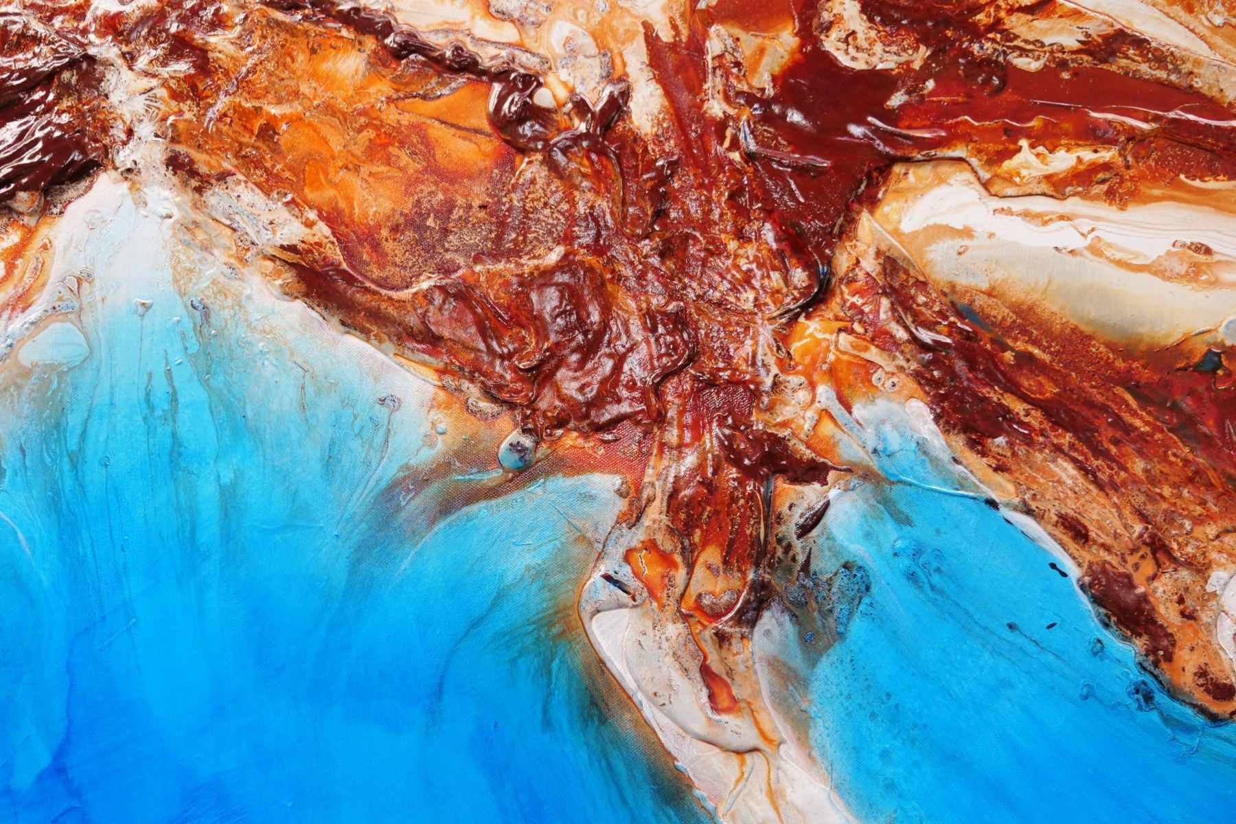 Arid Coast 150cm x 150cm Blue Oxide Textured Abstract Painting (SOLD)
