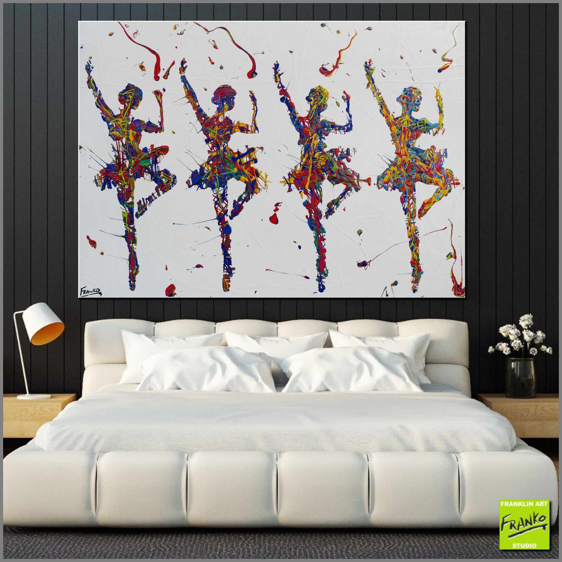 At The Ballet 140cm x 100cm Ballerina Pop Art Painting (SOLD)-urban pop-[Franko_Artist]-[Australian_artist]-[Gold_Coast]-[Brisbane]-[modern]-[contemporary]-[original]-[Large_artwork]-[The_Block]-[Dream_Homes]-[ideas]-[Grand_Designs]-[Art_Lover]-Franklin Art Studio