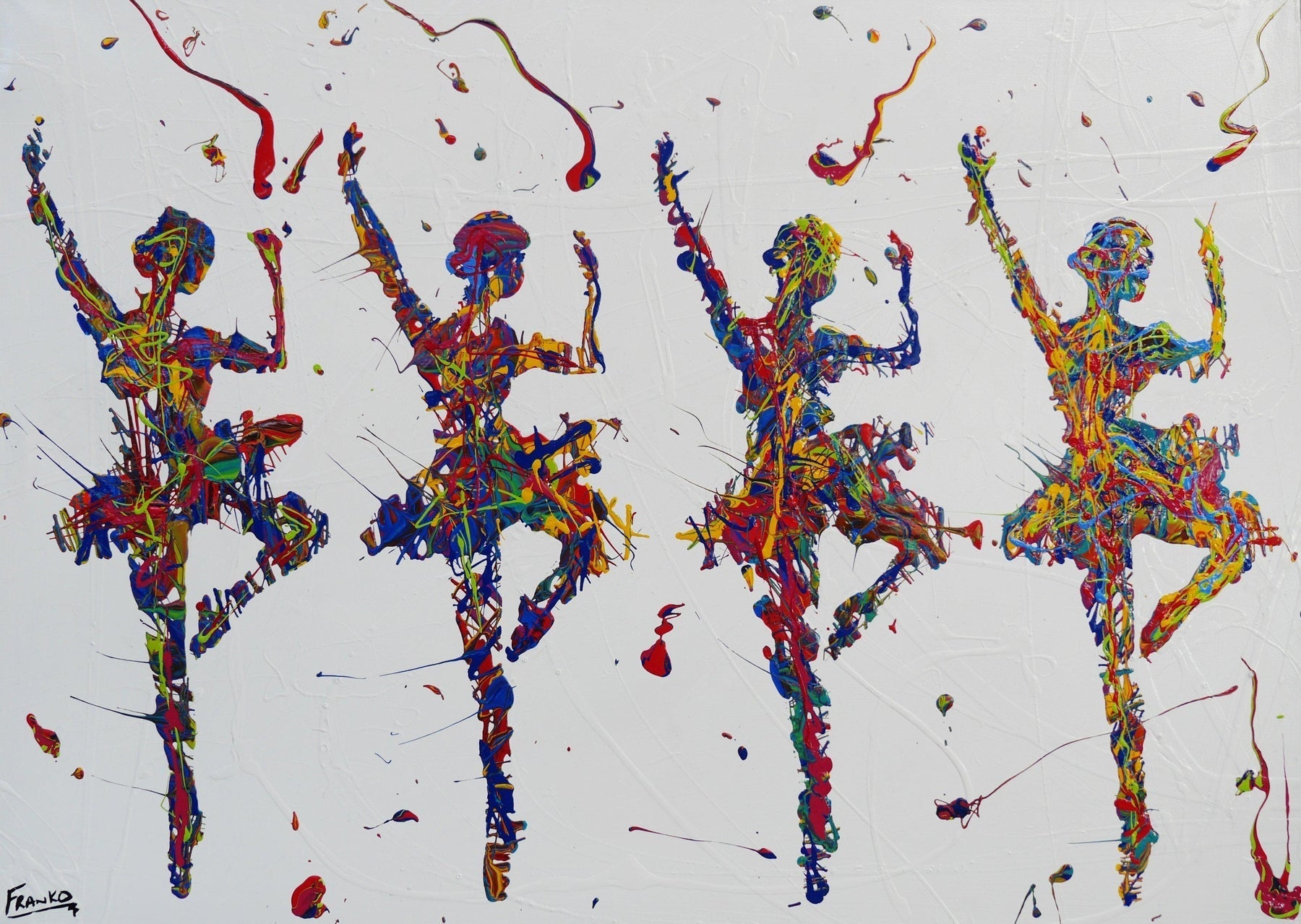 At The Ballet 140cm x 100cm Ballerina Pop Art Painting (SOLD)-urban pop-[Franko_Artist]-[Australian_artist]-[Gold_Coast]-[Brisbane]-[modern]-[contemporary]-[original]-[Large_artwork]-Franklin Art Studio