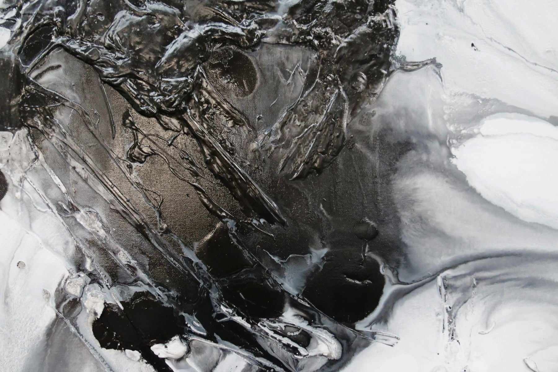 Atmosphere 120cm x 120cm Black White Textured Abstract Painting