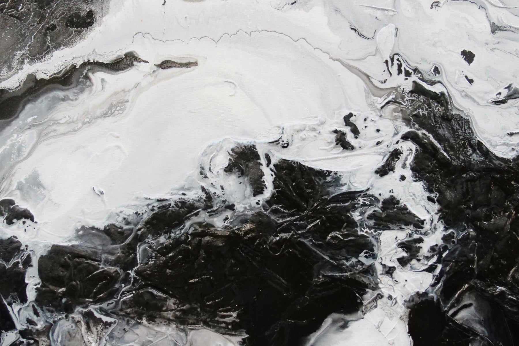 Atmosphere 120cm x 120cm Black White Textured Abstract Painting