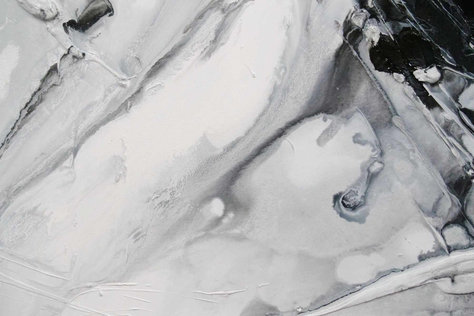 Atmosphere 120cm x 120cm Black White Textured Abstract Painting