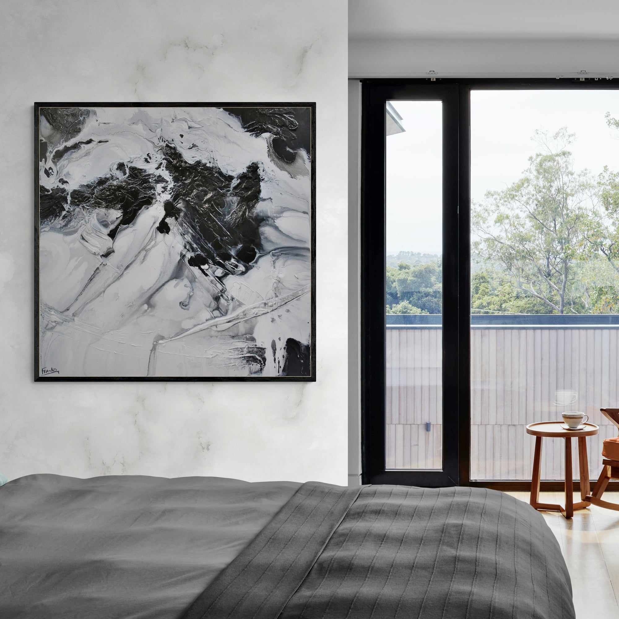 update alt-text with template Atmosphere 120cm x 120cm Black White Textured Abstract Painting-Abstract-[Franko_Artist]-[The_Block]-[Dream_Homes]-[ideas]- [Grand_Designs]-Franklin Art Studio