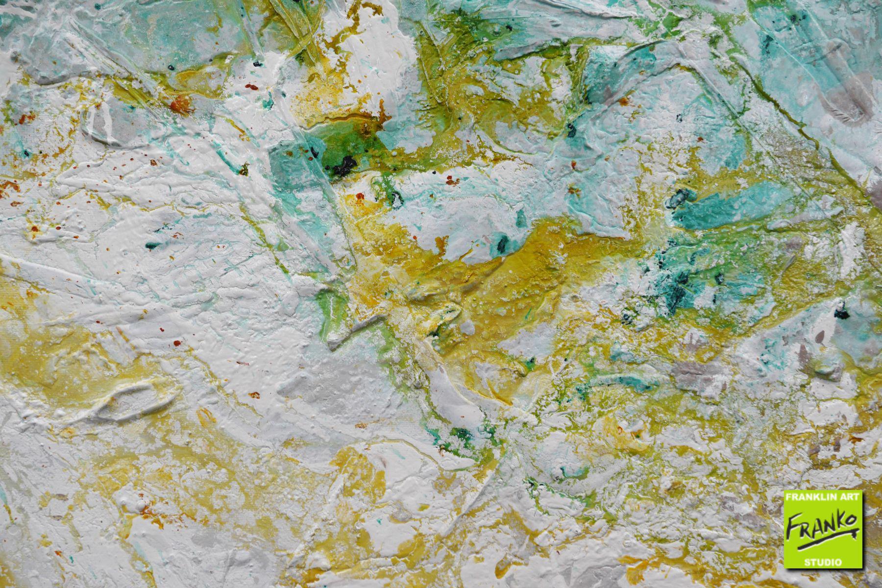 Atmosphere 200cm x 80cm Blue Green Grey Textured Abstract Painting (SOLD)