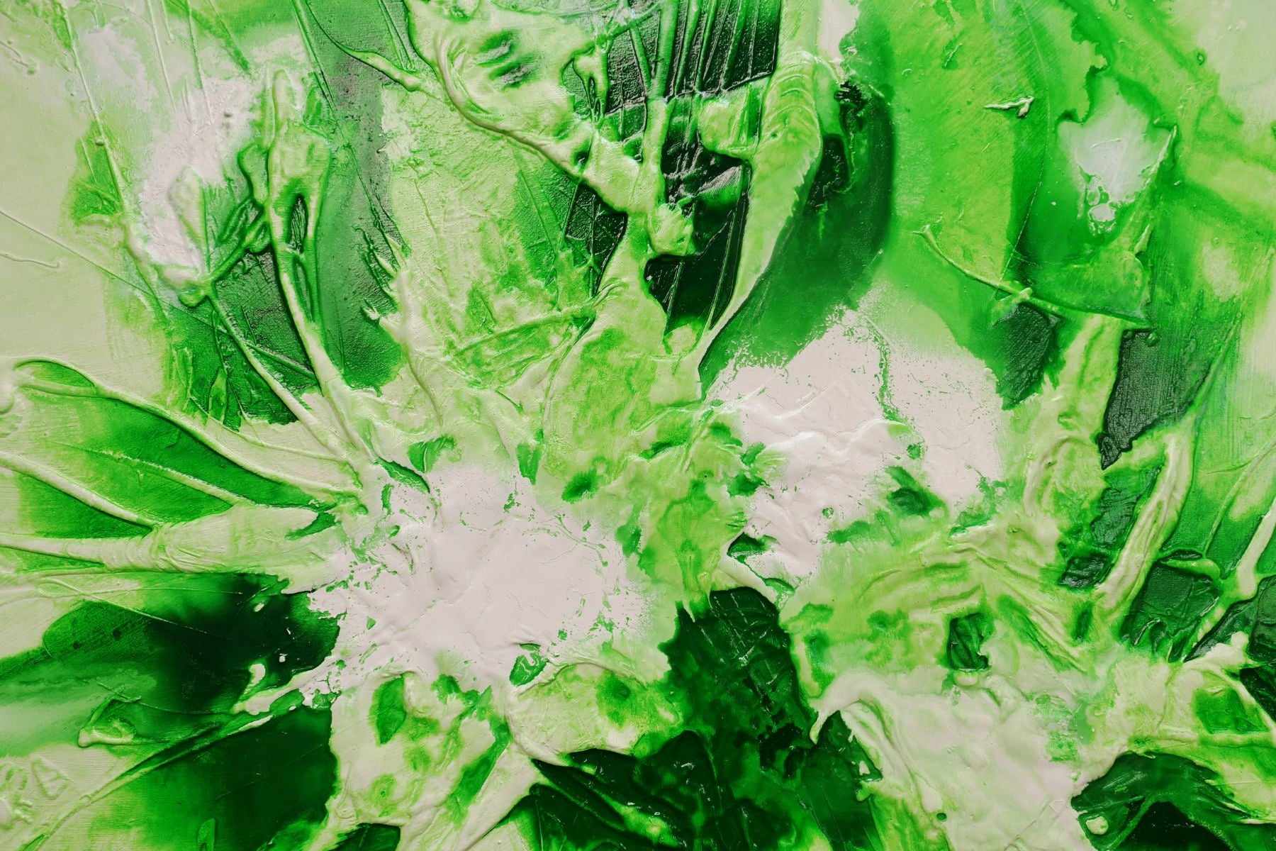 Atomic Lime 120cm x 120cm Lime Green Textured Abstract Painting (SOLD)
