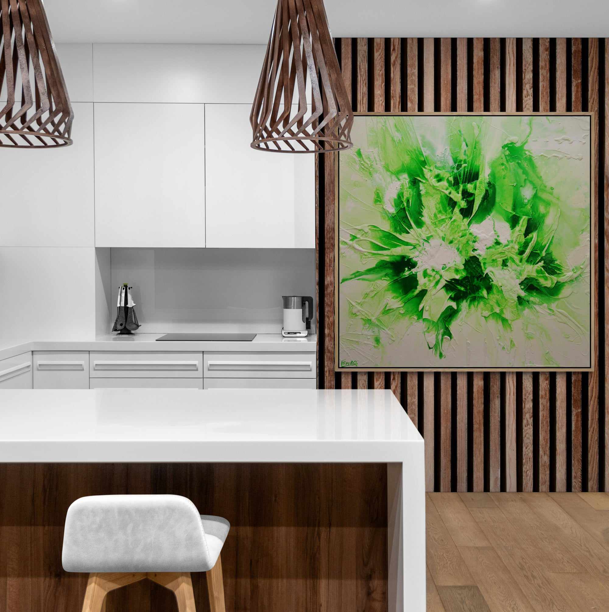 Atomic Lime 120cm x 120cm Lime Green Textured Abstract Painting (SOLD)-Abstract-[Franko_Artist]-[Australian_artist]-[Gold_Coast]-[Brisbane]-[modern]-[contemporary]-[original]-[Large_artwork]-[The_Block]-[Dream_Homes]-[ideas]-[Grand_Designs]-[Art_Lover]-Franklin Art Studio