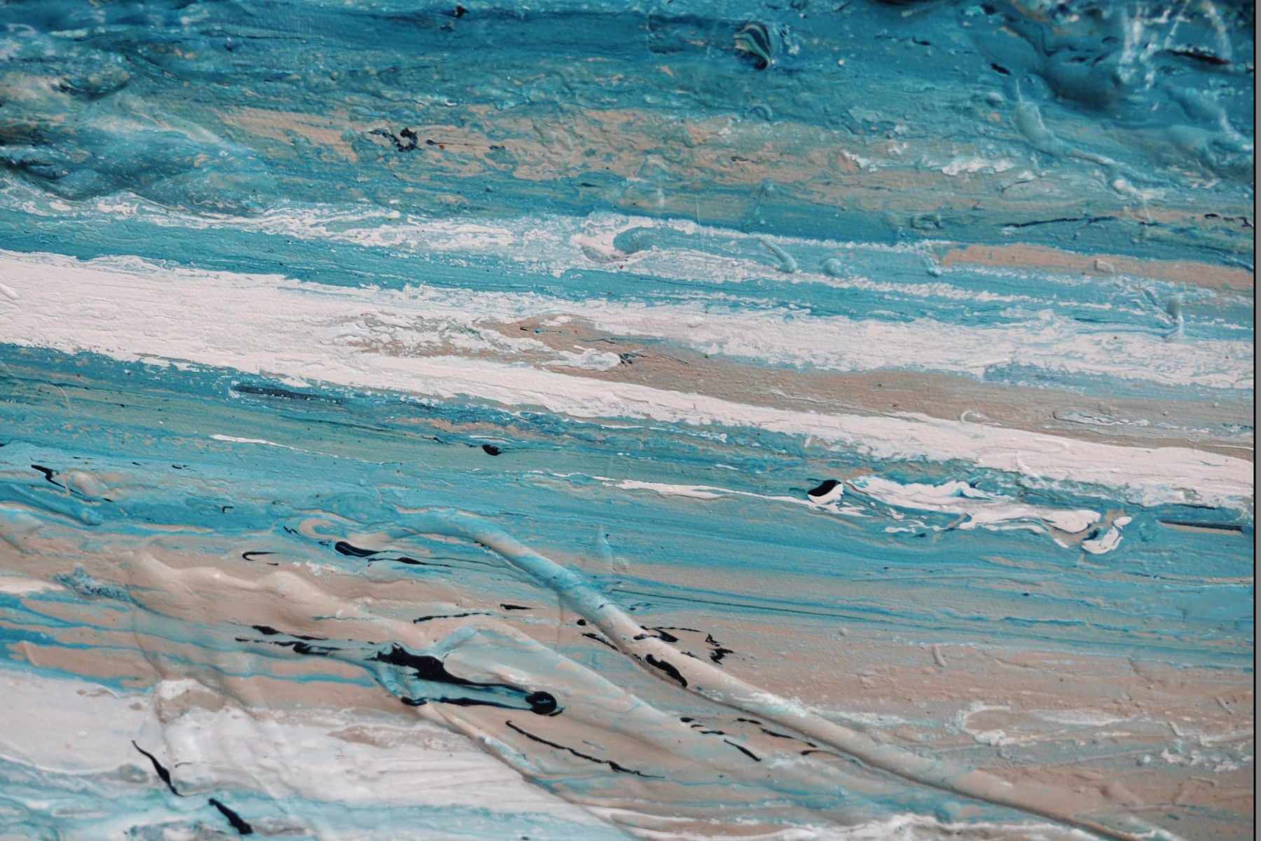 Atomic Malt 200cm x 80cm Blue Cream Textured Abstract Painting (SOLD)