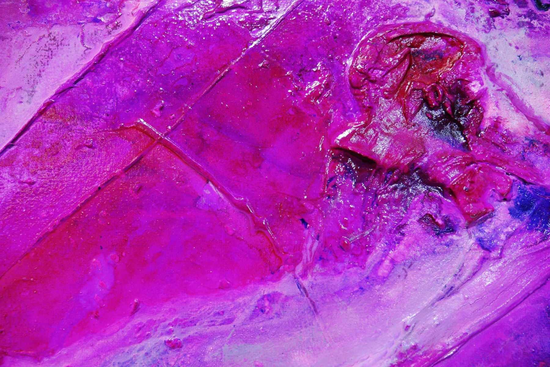 Atomic Samurai 240cm x 100cm Pink White Purple Textured Abstract Painting (SOLD)-Abstract-[Franko]-[Artist]-[Australia]-[Painting]-Franklin Art Studio