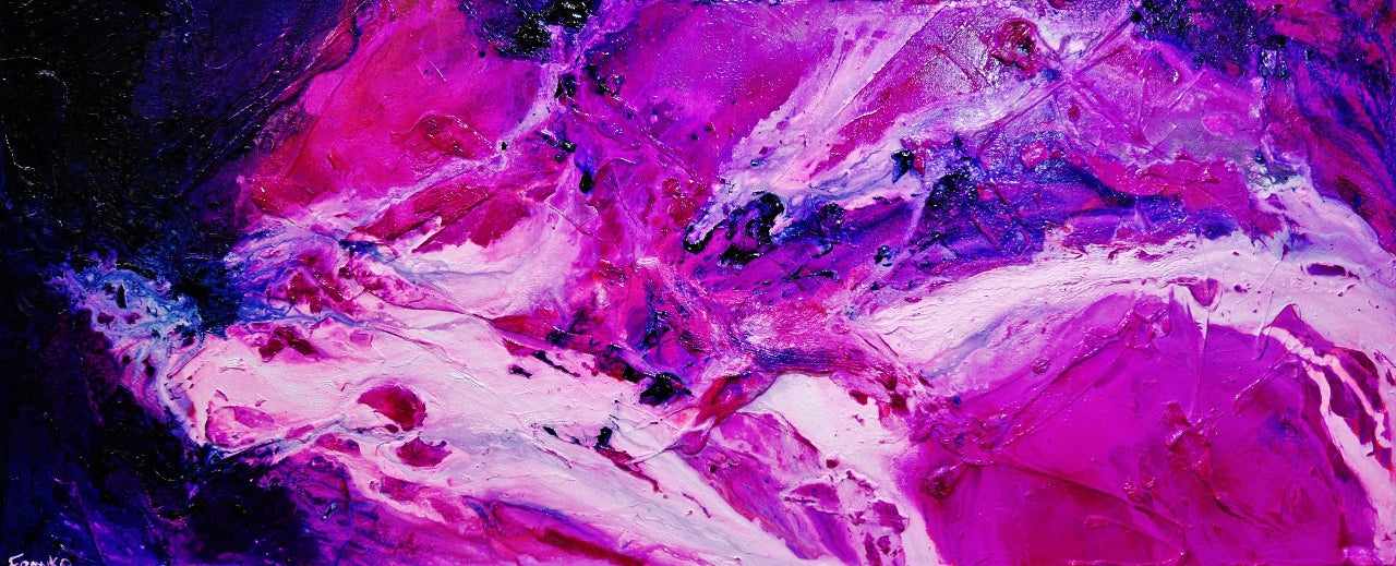 Atomic Samurai 240cm x 100cm Pink White Purple Textured Abstract Painting (SOLD)-Abstract-[Franko_Artist]-[Australian_artist]-[Gold_Coast]-[Brisbane]-[modern]-[contemporary]-[original]-[Large_artwork]-Franklin Art Studio