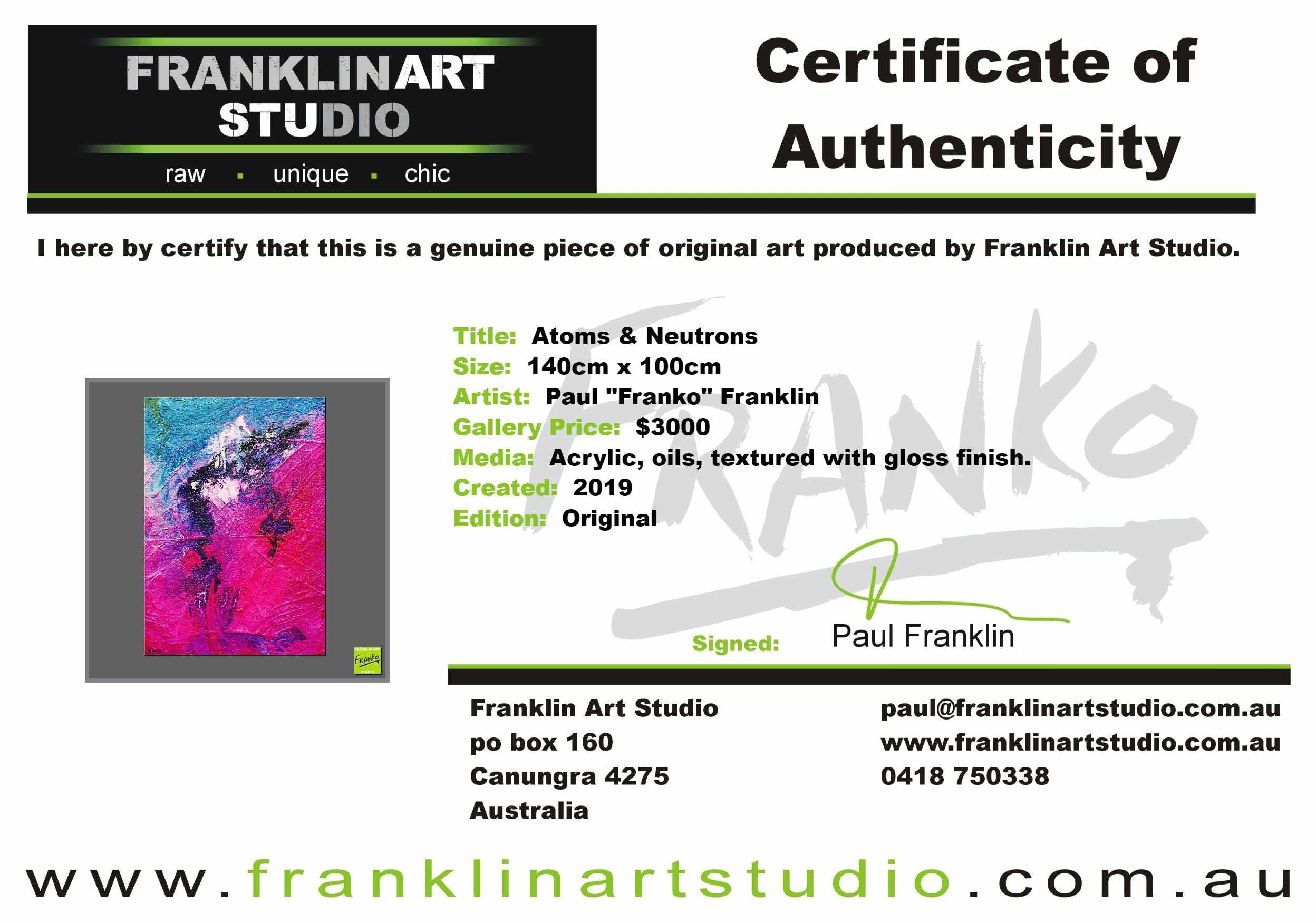 Atoms & Neutrons 140cm x 100cm Pink Blue Textured Abstract Painting (SOLD)-Abstract-[Franko_Artist]-[The_Block]-[Dream_Homes]-[ideas]-[Grand_Designs]-[Art_Lover]-Franklin Art Studio