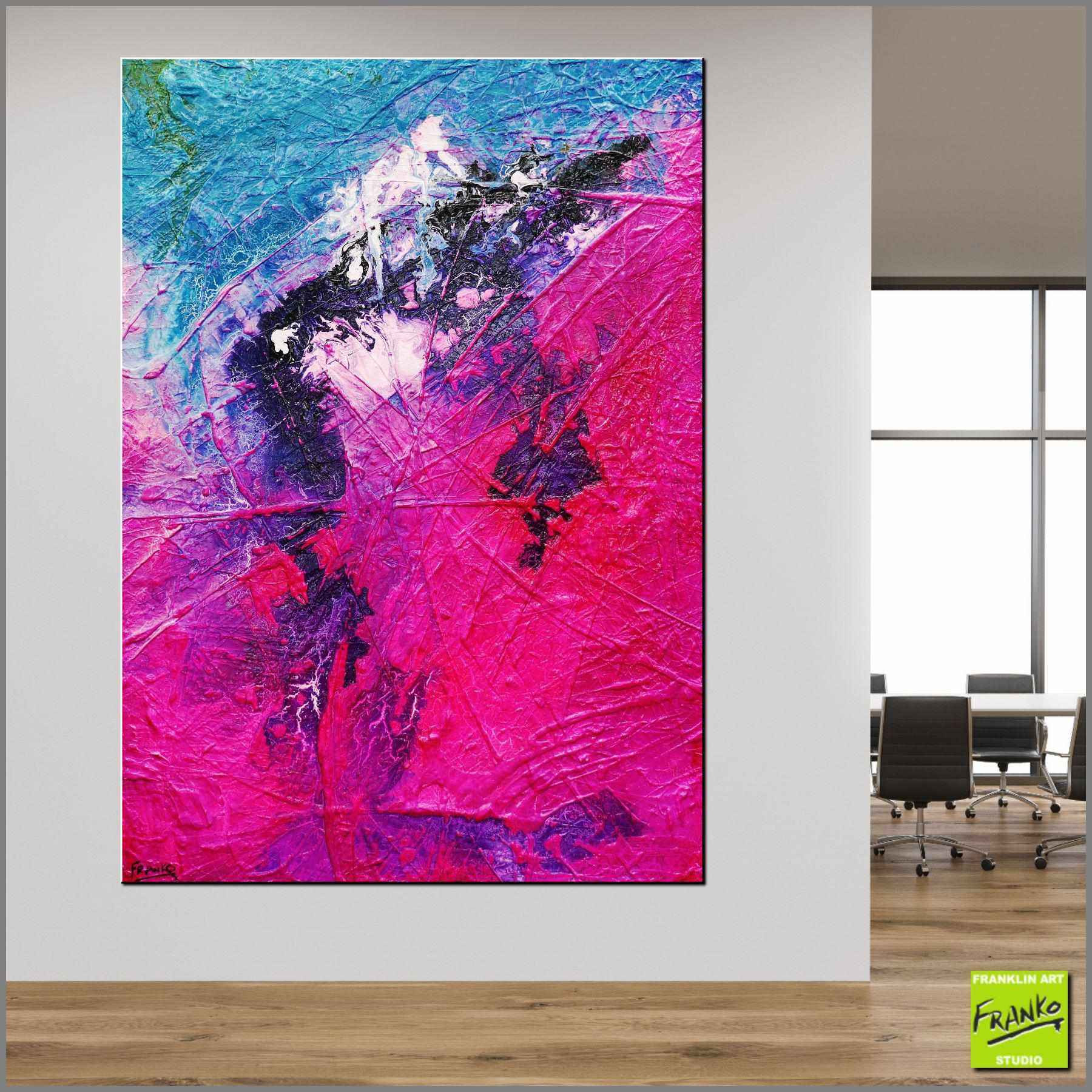 Atoms & Neutrons 140cm x 100cm Pink Blue Textured Abstract Painting (SOLD)-Abstract-[Franko_Artist]-[Australian_artist]-[Gold_Coast]-[Brisbane]-[modern]-[contemporary]-[original]-[Large_artwork]-[The_Block]-[Dream_Homes]-[ideas]-[Grand_Designs]-[Art_Lover]-Franklin Art Studio