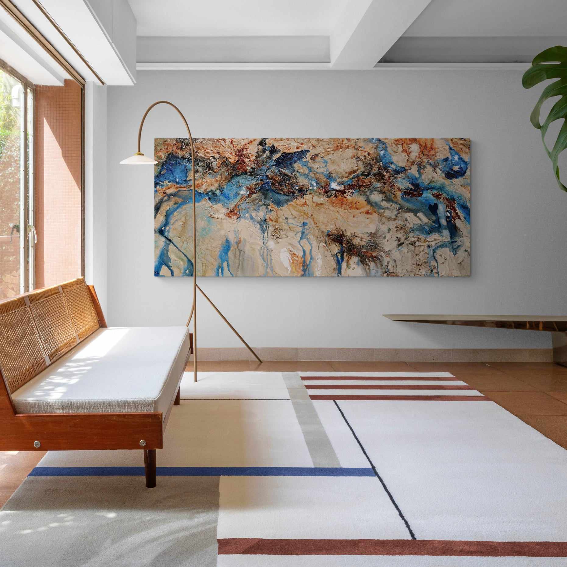 Australian Class 240cm x 100cm Cream Blue Textured Abstract Painting (SOLD)-Abstract-[Franko_Artist]-[Australian_artist]-[Gold_Coast]-[Brisbane]-[modern]-[contemporary]-[original]-[Large_artwork]-[The_Block]-[Dream_Homes]-[ideas]-[Grand_Designs]-[Art_Lover]-Franklin Art Studio