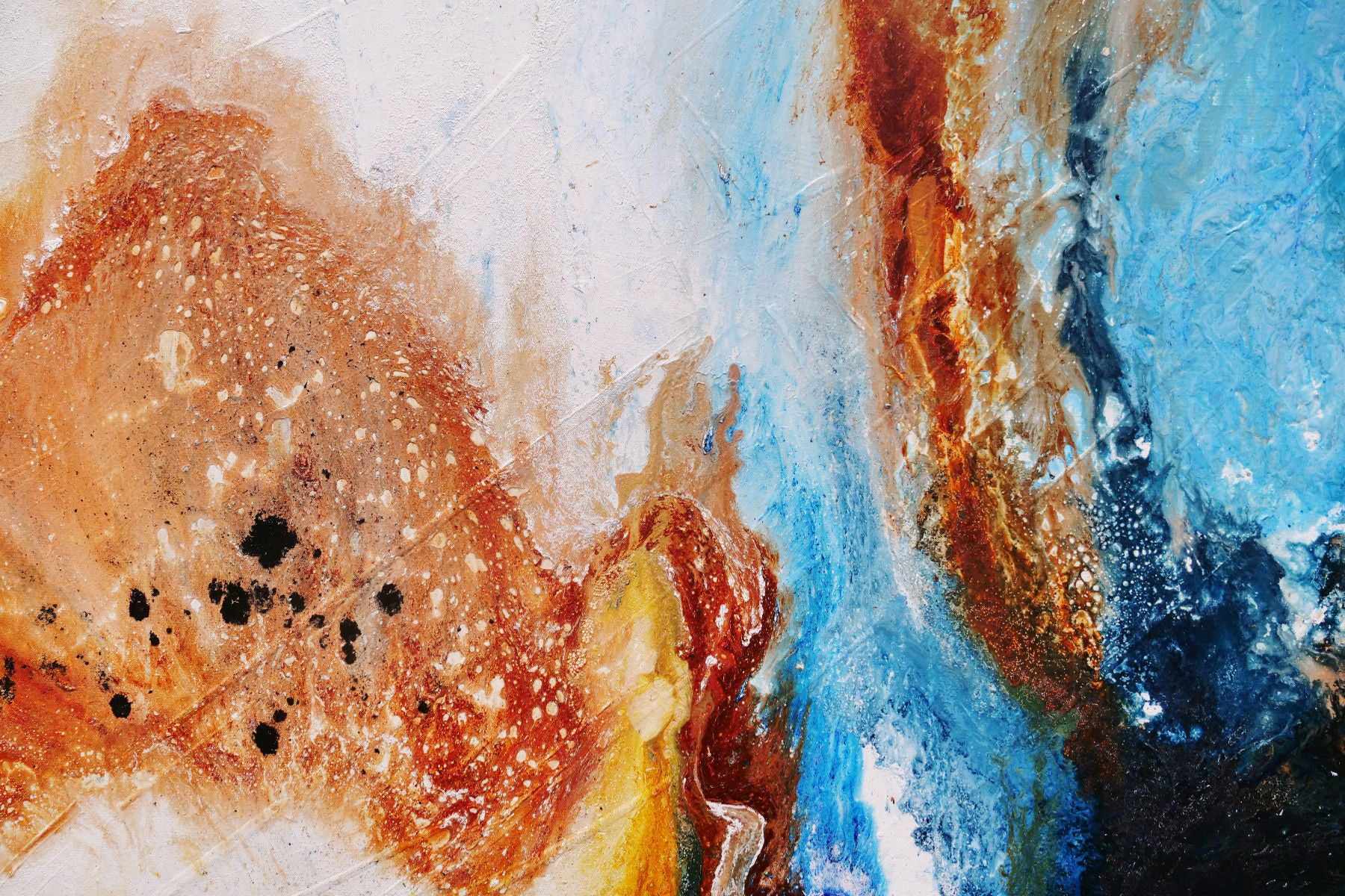 Australian Delta 120cm x 120cm Blue Rust Textured Abstract Painting (SOLD)
