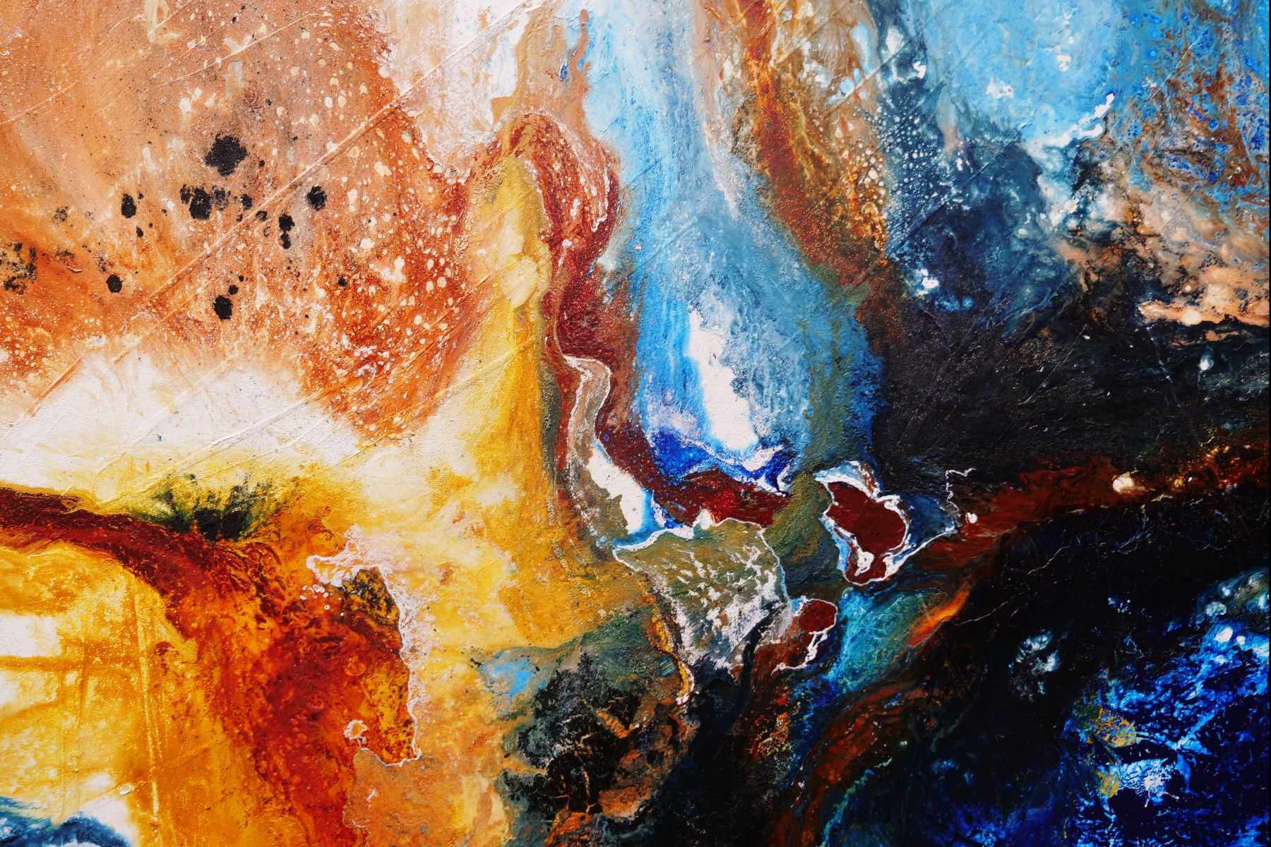Australian Delta 120cm x 120cm Blue Rust Textured Abstract Painting (SOLD)