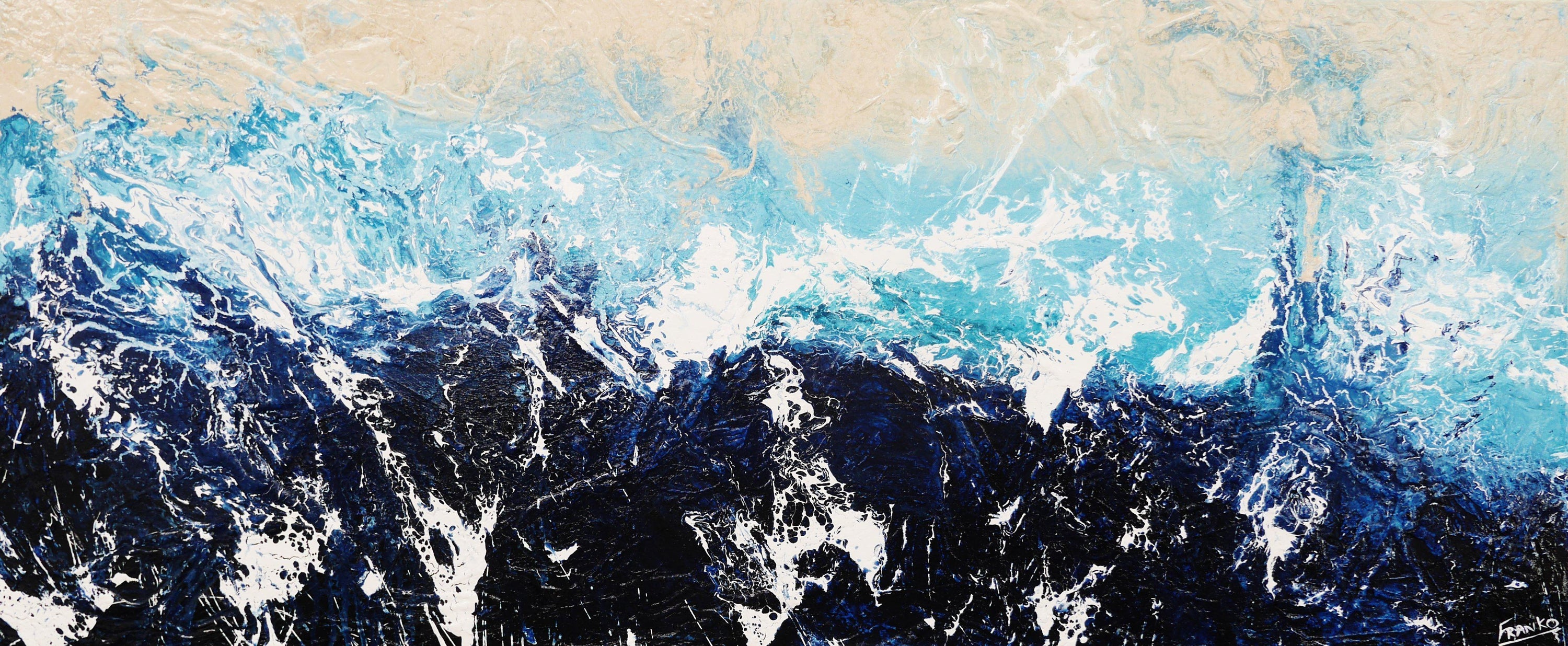 Awash 240cm x 100cm Blue Abstract Painting (SOLD)-Abstract-[Franko_Artist]-[Australian_artist]-[Gold_Coast]-[Brisbane]-[modern]-[contemporary]-[original]-[Large_artwork]-Franklin Art Studio