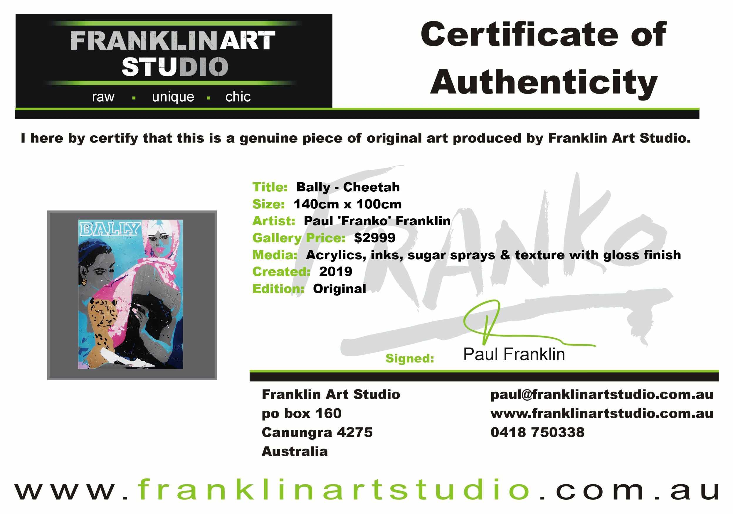 update alt-text with template Bally - Cheetah 140cm x 100cm Villemot Bally Textured Urban Pop Art Painting-urban pop-[Franko_Artist]-[The_Block]-[Dream_Homes]-[ideas]- [Grand_Designs]-Franklin Art Studio