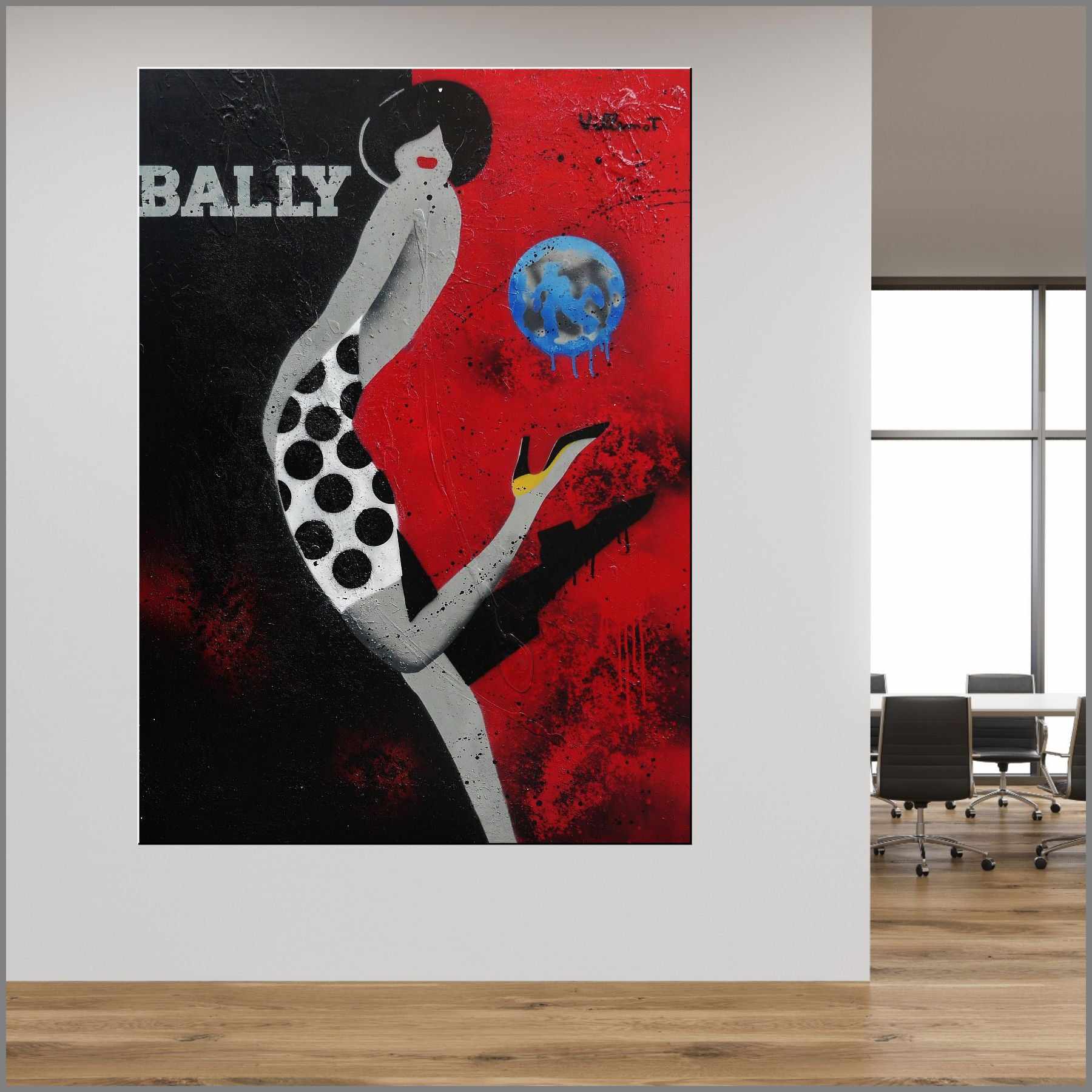 Bally - She's Got Legs 140cm x 100cm Bally Textured Urban Pop Art Painting-urban pop-[Franko_Artist]-[Australian_artist]-[Gold_Coast]-[Brisbane]-[modern]-[contemporary]-[original]-[Large_artwork]-[The_Block]-[Dream_Homes]-[ideas]-[Grand_Designs]-[Art_Lover]-Franklin Art Studio