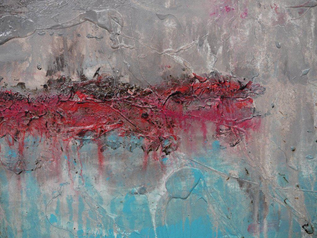 Be Inspired! Abstract Aqua Red (SOLD)-abstract-[Franko_Artist]-[The_Block]-[Dream_Homes]-[ideas]- [Grand_Designs]-Franklin Art Studio