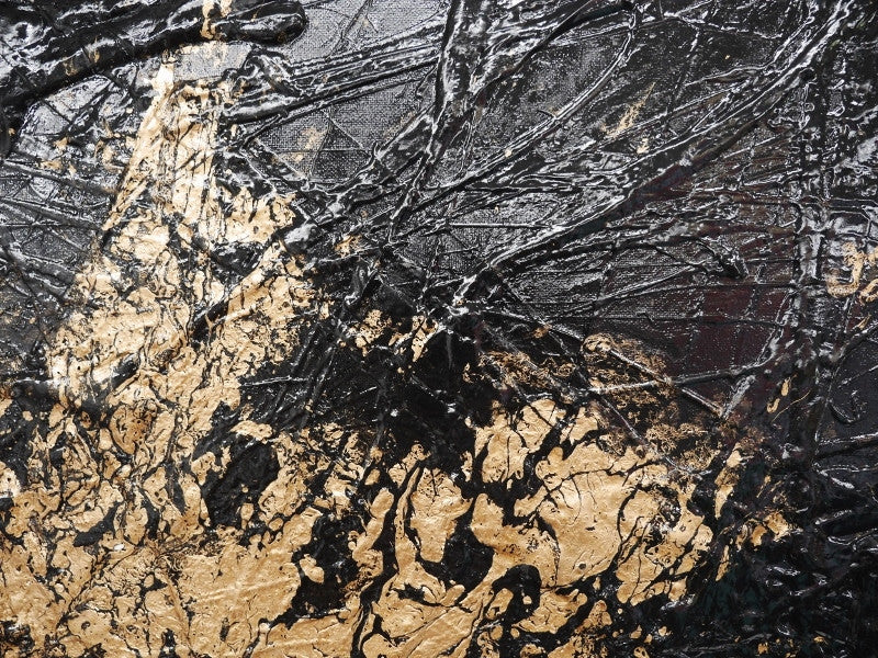 Be Inspired! Abstract Black Metallic Gold (SOLD)-abstract-[Franko]-[Artist]-[Australia]-[Painting]-Franklin Art Studio