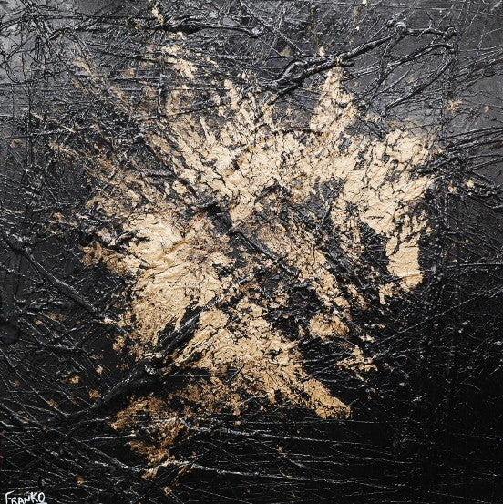 Be Inspired! Abstract Black Metallic Gold (SOLD)-abstract-[Franko_Artist]-[Australian_artist]-[Gold_Coast]-[Brisbane]-[modern]-[contemporary]-[original]-[Large_artwork]-Franklin Art Studio