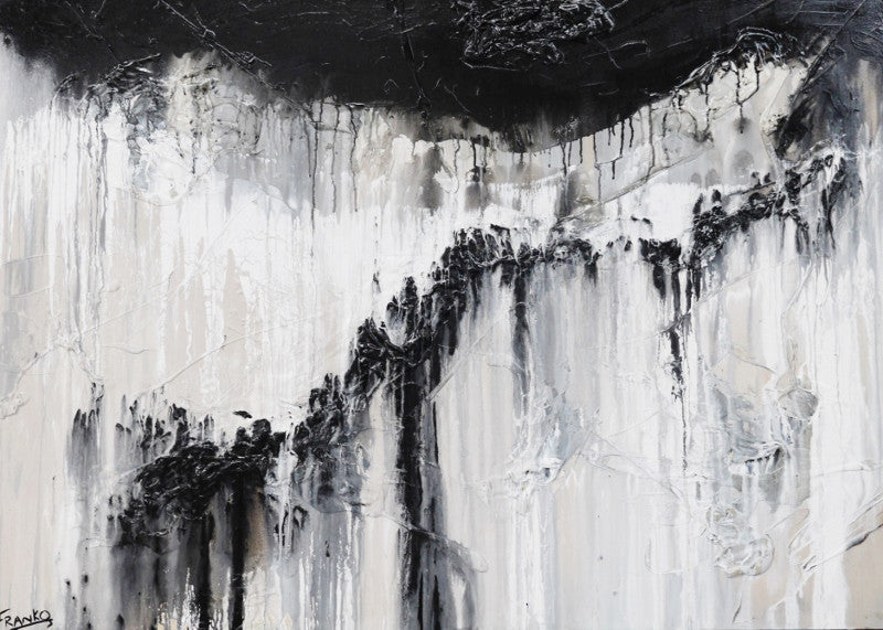 Be Inspired! Abstract Black White (SOLD)-abstract-[Franko_Artist]-[Australian_artist]-[Gold_Coast]-[Brisbane]-[modern]-[contemporary]-[original]-[Large_artwork]-Franklin Art Studio