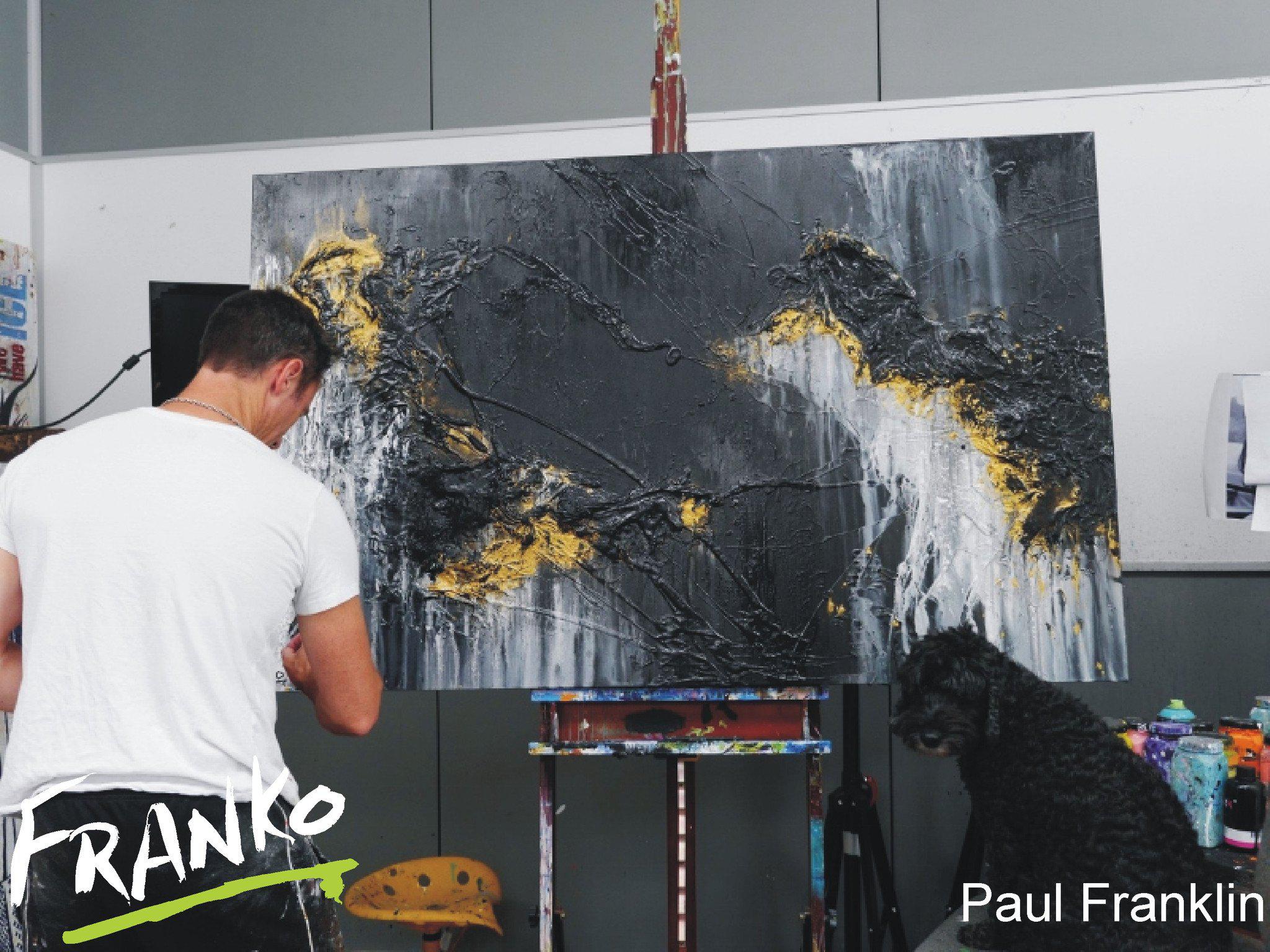 Be Inspired! Abstract Blackish Gold 160cm x 100cm Black and Gold (SOLD)-abstract-[Franko_Artist]-[The_Block]-[Dream_Homes]-[ideas]-[Grand_Designs]-[Art_Lover]-Franklin Art Studio