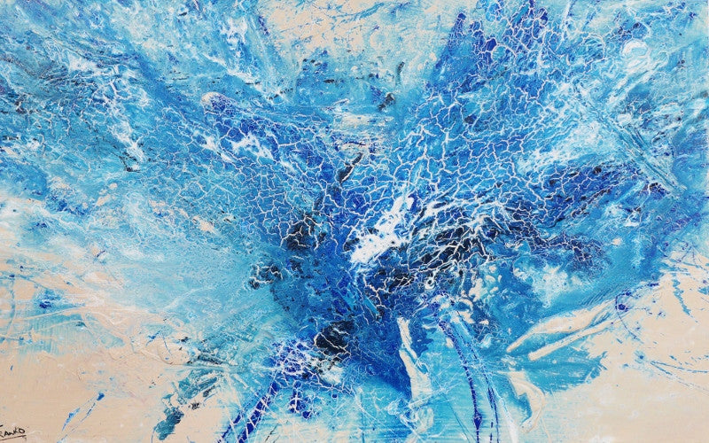 Be Inspired! Abstract Blue cream Splash (SOLD)-Abstract-[Franko_Artist]-[Australian_artist]-[Gold_Coast]-[Brisbane]-[modern]-[contemporary]-[original]-[Large_artwork]-Franklin Art Studio