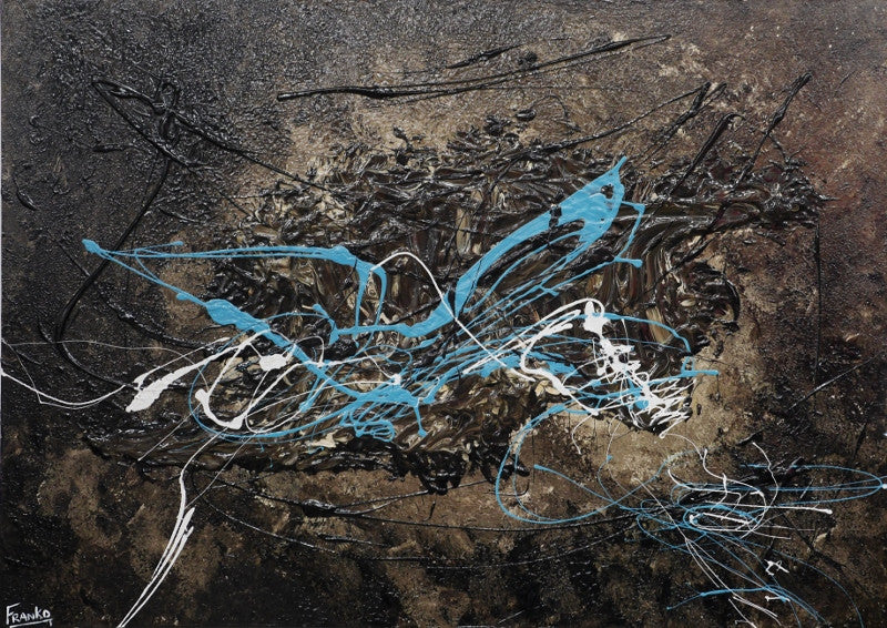 Be Inspired! Abstract Brown Teal White (SOLD)-Abstract-[Franko_Artist]-[Australian_artist]-[Gold_Coast]-[Brisbane]-[modern]-[contemporary]-[original]-[Large_artwork]-Franklin Art Studio