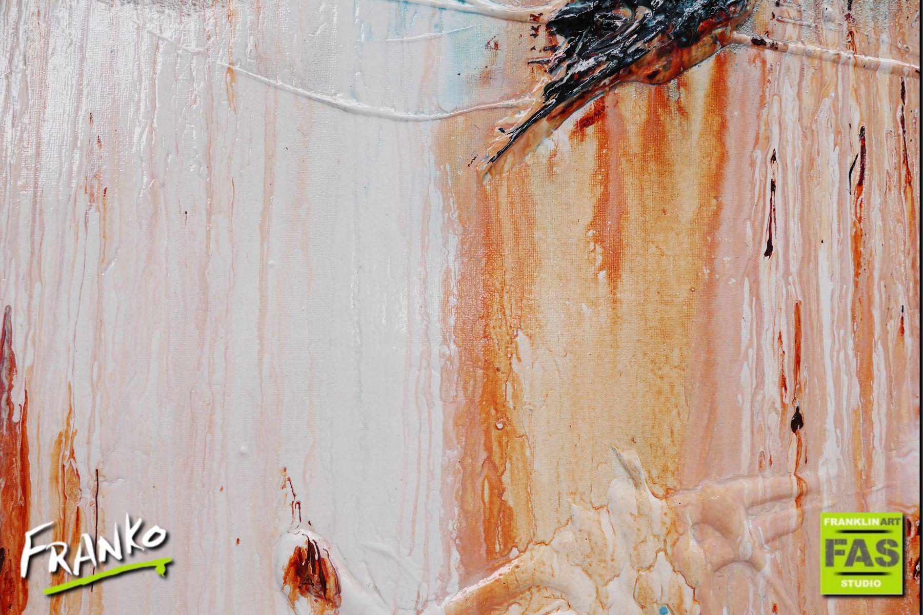 Be Inspired! Abstract Brown White Teal (SOLD)-abstract-[Franko_Artist]-[The_Block]-[Dream_Homes]-[ideas]-[Grand_Designs]-[Art_Lover]-Franklin Art Studio