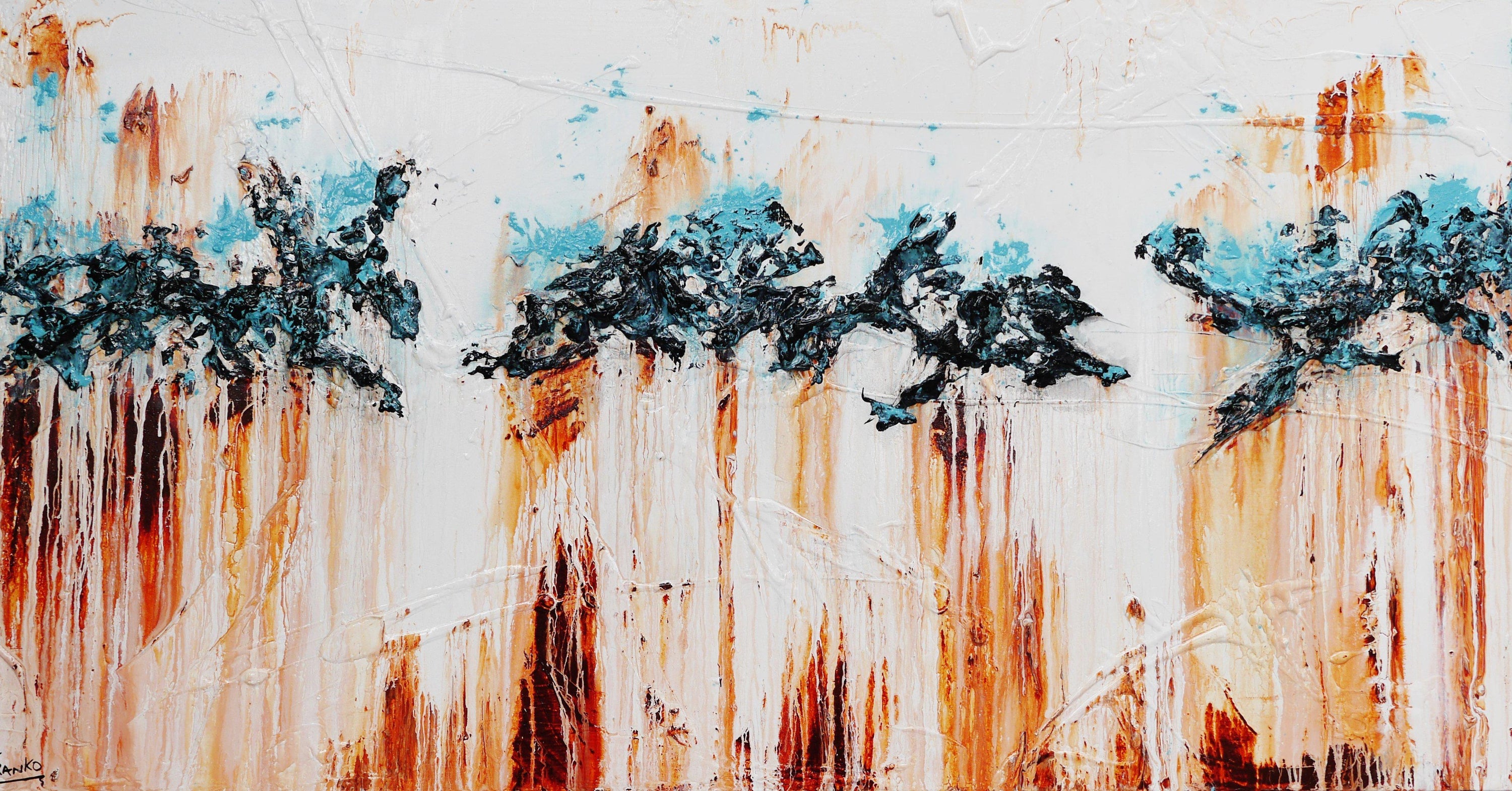 Be Inspired! Abstract Brown White Teal (SOLD)-abstract-[Franko_Artist]-[Australian_artist]-[Gold_Coast]-[Brisbane]-[modern]-[contemporary]-[original]-[Large_artwork]-Franklin Art Studio