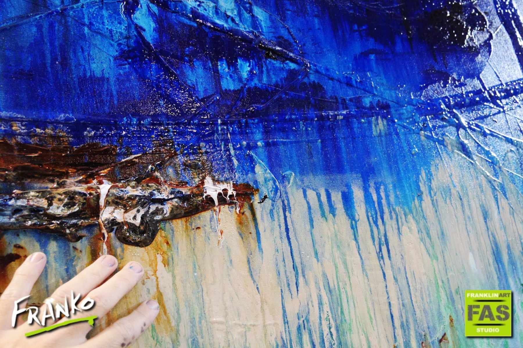 Be Inspired! Abstract Green Blue (SOLD)-abstract-[Franko_Artist]-[The_Block]-[Dream_Homes]-[ideas]-[Grand_Designs]-[Art_Lover]-Franklin Art Studio
