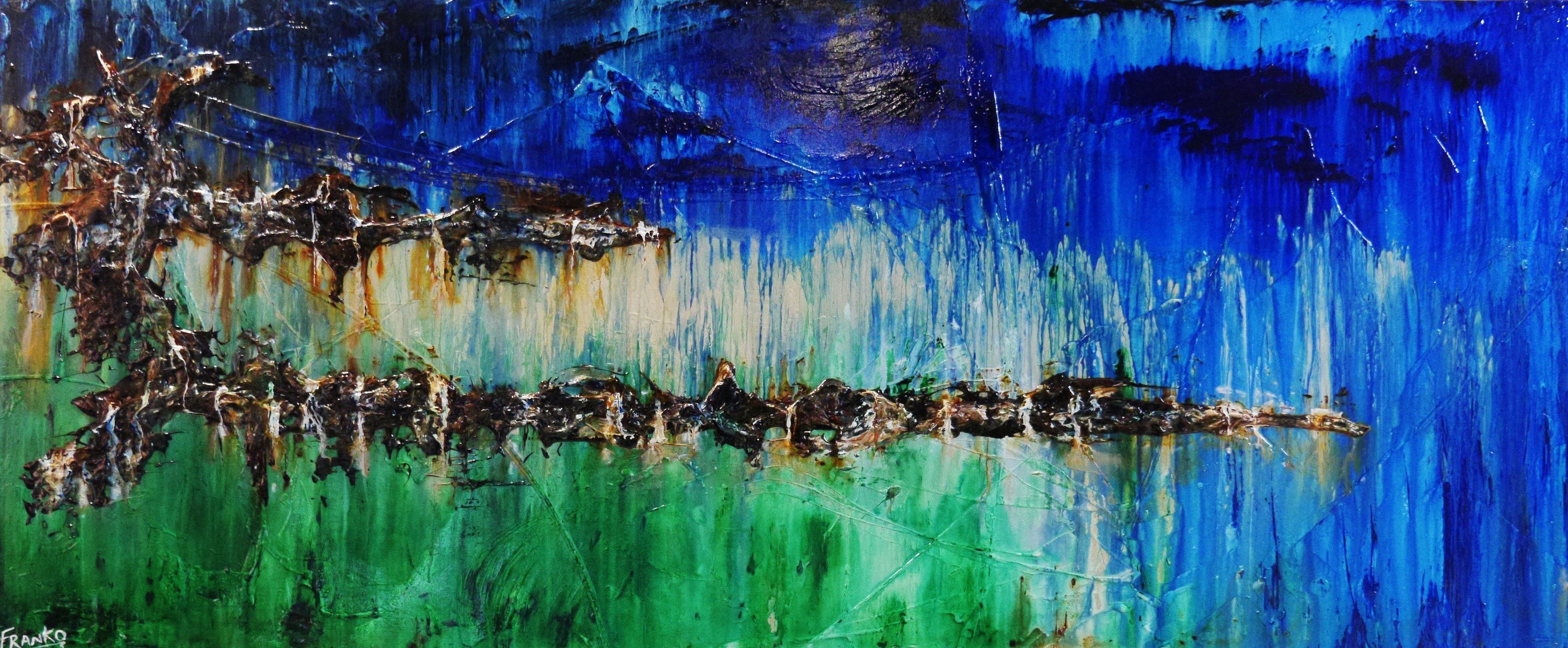 Be Inspired! Abstract Green Blue (SOLD)-abstract-[Franko_Artist]-[Australian_artist]-[Gold_Coast]-[Brisbane]-[modern]-[contemporary]-[original]-[Large_artwork]-Franklin Art Studio
