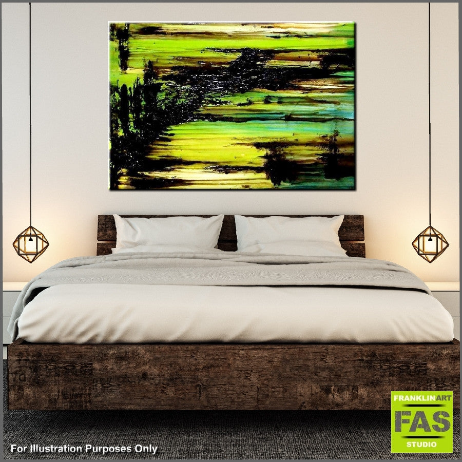 Be Inspired! Abstract Lime Green (SOLD)-Abstract-[Franko_Artist]-[The_Block]-[Dream_Homes]-[ideas]- [Grand_Designs]-Franklin Art Studio