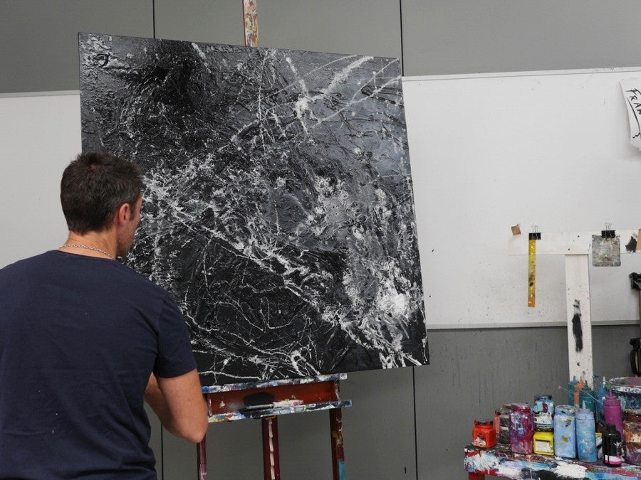 Be Inspired! Abstract Painting Black (SOLD)-abstract-[Franko_Artist]-[The_Block]-[Dream_Homes]-[ideas]- [Grand_Designs]-Franklin Art Studio