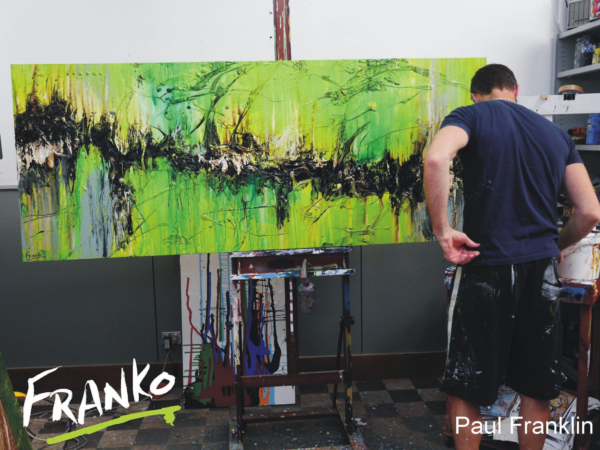 Be Inspired! Abstract Painting Green (SOLD)-abstract-[Franko_Artist]-[The_Block]-[Dream_Homes]-[ideas]- [Grand_Designs]-Franklin Art Studio