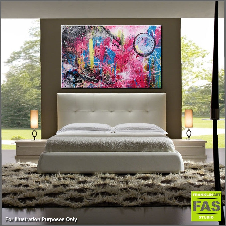 Be Inspired! Abstract Pink Blue Pastel (SOLD)-Abstract-[Franko_Artist]-[The_Block]-[Dream_Homes]-[ideas]- [Grand_Designs]-Franklin Art Studio