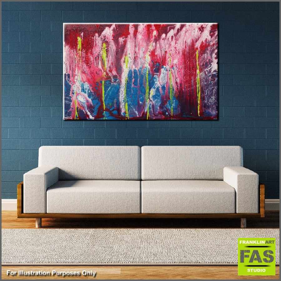 Be Inspired! Abstract Pink Blue (SOLD)-Abstract-[Franko_Artist]-[The_Block]-[Dream_Homes]-[ideas]- [Grand_Designs]-Franklin Art Studio